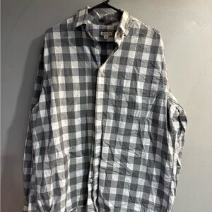 Merona Gray and White Checkered Button-Down Shirt